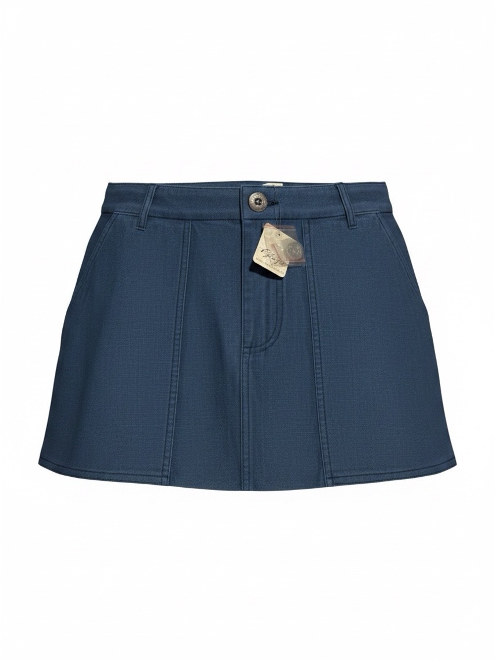 Free People Navy Panelled Mini Skirt